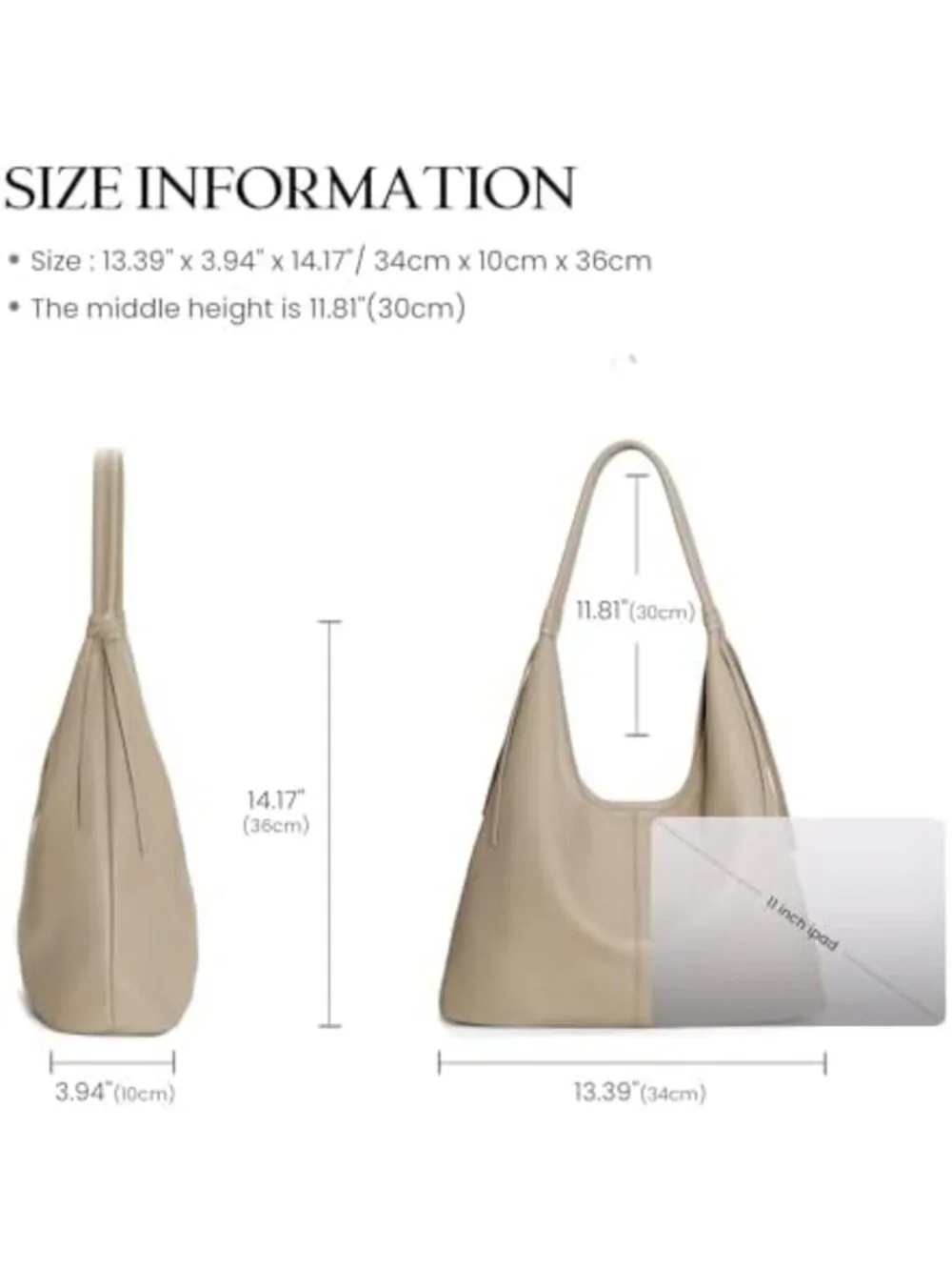 Genuine Leather Slouchy Hobo Bag for Women | Stylish Casual Purse, Everyday Use